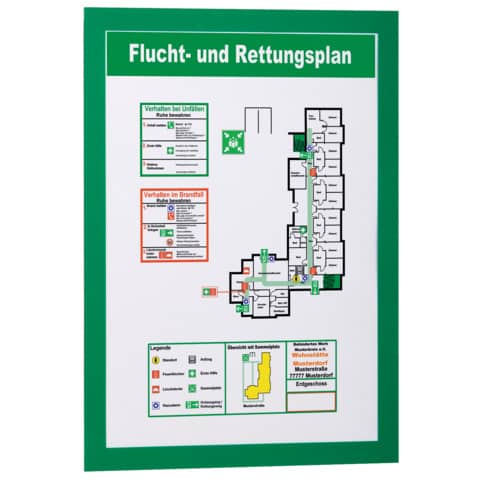 Cornici con pannello magnetico DURABLE DURAFRAME® A4 verde 236x323mm conf. 2 - 487205